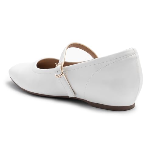 Image of Cusolemore Mary Jane Flat Shoes with Arch Support and Hidden Wedge Heel, Women Ballet Flats, Mary Jane Flats, Comfortable Dress Shoes
