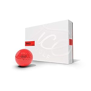 VICE Golf Pro Neon Red 2020 | 12 Golf Bälle | Eigenschaften: 3-Piece Cast Urethan, maximale Kontrolle, hoher Spin im Kurzspiel | Mehr Farben: Neon Lime / Red | Profil: Für fortgeschrittene Golfer