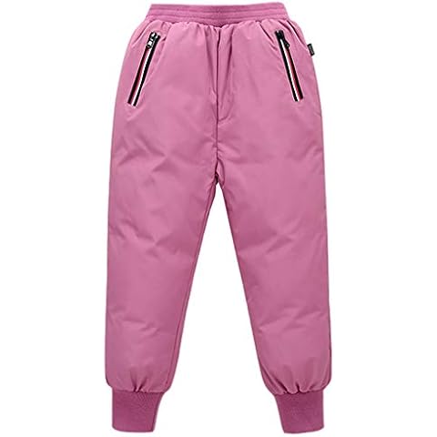 Gogokids Kinder Daunenhose Schneehosen Mädchen - Kinder Skihose Kinder Warme Schneehose Leichte Skihose Kinder Schneeanzug Winddicht Wasserdichter Cover