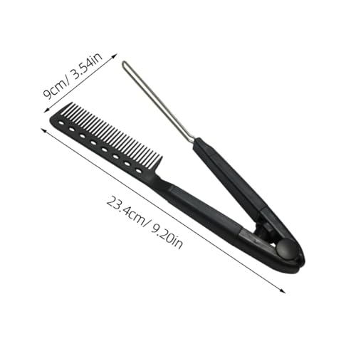 Peine alisador en forma de V negro para peinar cabello miniatura 2