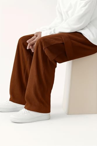 Image of Cargo Joggers for Men - Cotton Loose Fit Utility Pants with 6 Pockets | Durable Outdoor & Hiking Trousers