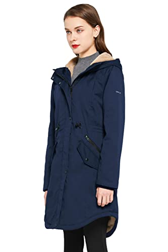 Orolay Women's Thicken Fleece Lined Parka Winter Coat Hooded Jacket With Pockets Navy 2Xl #TOP2