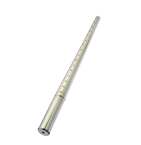 SE 13-Inch Stainless Steel Ring Mandrel - Ungrooved & Laser Marked Sizes 1-16 - JT-SP212