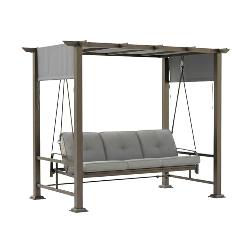 Garden Winds Durable Replacement Canopy Top Cover Compatible with The Broyhill Pergola Daybed Swing Classic Stone Riplock 350