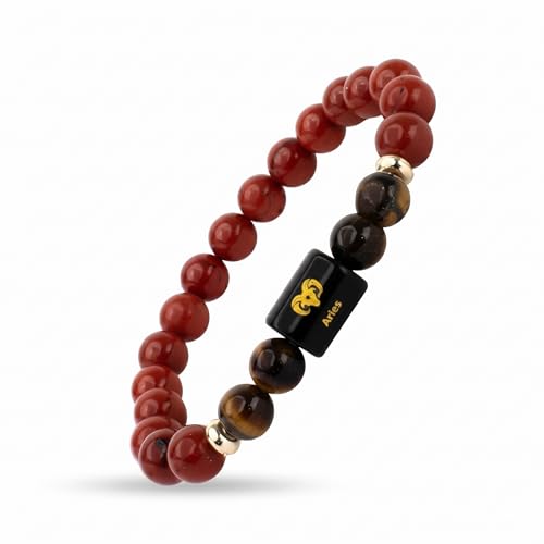 Image of ARDEN Zodiac Crystal Bracelet for Men & Women | All Rashi Crystal Bracelets | Natural Healing Stone Astrology Bracelets | Adjustable Energy Bracelet for Wealth, Positivity & Protection | Birthday Gift