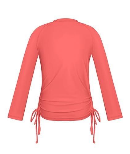 Image of SHEKINI Girl's Zipper Sun Protective UPF50+ Long Sleeve Rash Guard Swimsuit
