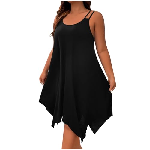 Vestido De Playa Sexy Con Cuello En V Para Mujer, Sin Mangas, Floral, Elegante, Holgado, Bohemio, Vestido De Verano, A Negro, Pequeña