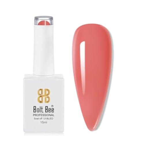 Image of Bolt Bee Jelly Red Color Gel Nail Polish Soak Off UV Gel DIY at Home Manicure Salon Nail Art (114, 15ml)
