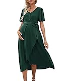 🌼Diese Kurzarm Kleid für Schwangerschaft und Stillzeit entworfen. Hergestellt aus hochwertigem Stoff, weich, hautfreundlich und atmungsaktiv, bieten sie eine bequeme Passform.