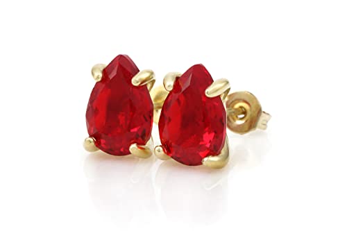 Boucles d'oreilles rubis or pour illuminer votre look de mariage