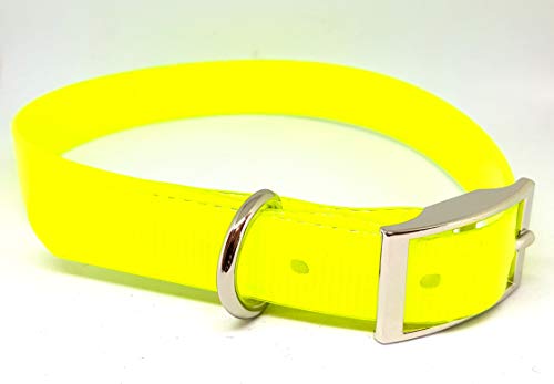 Collare biothane per Cane da Caccia Alta visibilità collari Taglia Piccola Media Grande (Giallo)