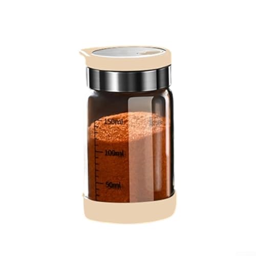 ZMdooreasy Elegantes tarros de vidrio para almacenar especias, esenciales para cualquier configuración y decoración de cocina (cubierta blanca, 100 ml)