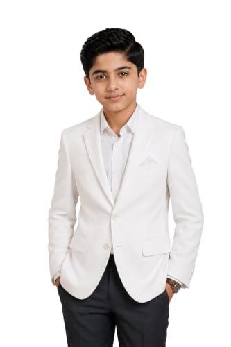 Image of SaintX Kids Boys Tailored Premium Coat Blazer | 4-Way Stretchable Wrinkle Free Fabric | Fully Lined | Slim Fit | Versatile Formal & Casual Jacket for Boys (1-14 Years KB01)