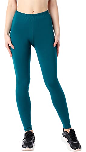 Bellivalini Leggings Lunghi Pantaloni in Bio-Cotone Donna BLV50-183 (Verde Smeraldo, S)