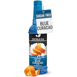 Syruvia Sugar Free Blue Curacao Syrup, Flavored Syrup for Cocktails, Drinks, Lemonades, Iced Teas, and Desserts – 25.4 fl oz