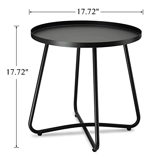 image for danpinera Outdoor Side Tables, Weather Resistant Steel Patio Side Tabl