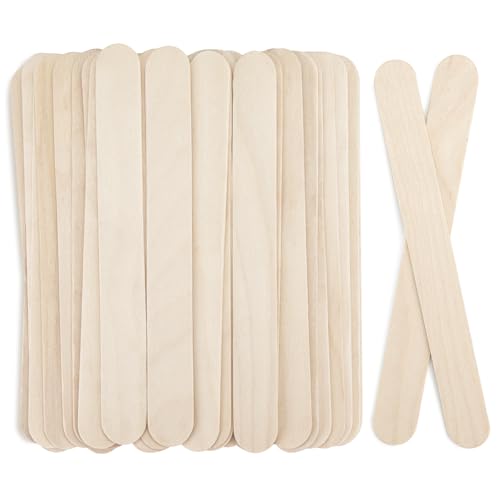 WISYOK Holzspatel 120pcs, Eisstiele Holz Breit, Holzstäbchen 15x1,8cm, Eisstäbchen Holz, Holzspatel zum Basteln, Spatel Holzer für Kosmetik, Waxing, DIY Handwerk