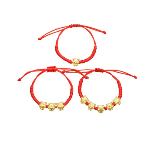 Image of 2 /3 pcs 2024 New Year Zodiac Lucky Dragon Braided Bracelets Set Chinese Zodiac Animal Adjustable Charm Imitation Jade Dragon Prospects Blessing Sign Bracelets