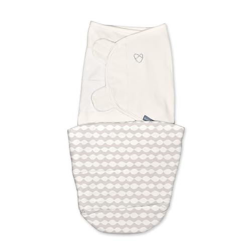 Image of SwaddleMe by Ingenuity All Season Baby Swaddle, 2 Quick Flip Layers to Change from 1.0 to 2.5 TOG, Size 0-3 Months, 7-14 Pounds - Dream Waves