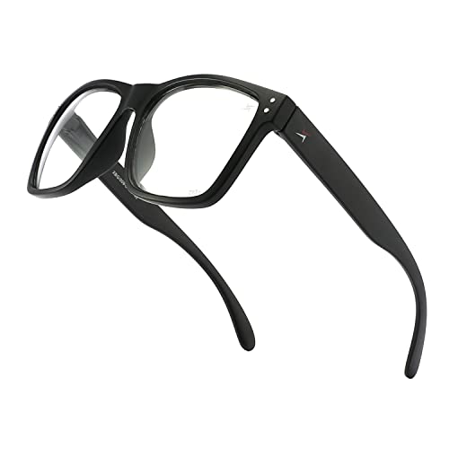 X Power ANSI Z87+ Extra Large Black Square Frame Safety Sunglasses with Clear Lenses Impact Resistant Polycarbonate Lens & Frame (Made In Taiwan)