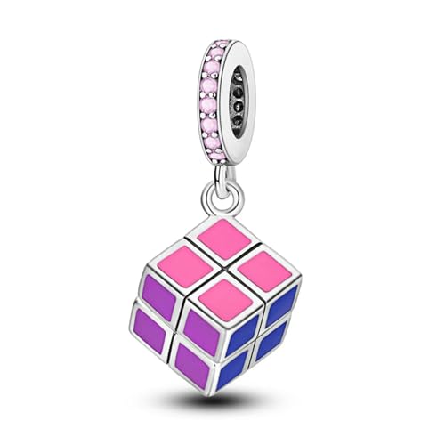 LAYCHEN Pendentif Rubik's Cube Rotatif Coloré Pour Femme, Bijou Tendance, Idéal Comme Cadeau De Voyage Ou De Bricolage