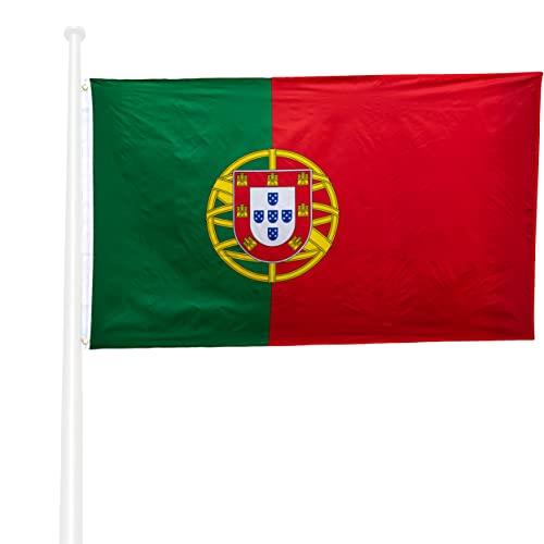 KliKil Bandeira de Portugal - bandeira 150 x 90 cm, poliéster, resistente a UV e água, fácil colocação com 2 ilhoses de metal - ideal para celebrações, decorações e eventos