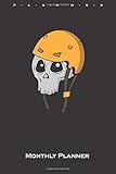  Skull with skating helmet Monthly Planner: Monthly Calendar (Daily planner with notes) for all lovers and fans of the fast sport on wheels