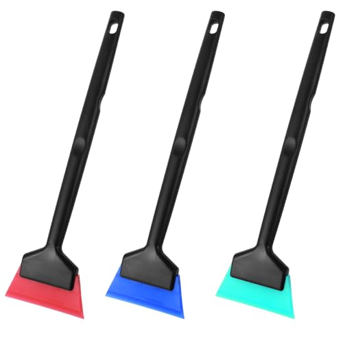3Pcs Window Tint Squeegee Rubber Mini Squeegee with Anti Slip Handle All Purpose Vinyl Wrap Tool Kit for Car Corner Window Windshield Glass Mirror
