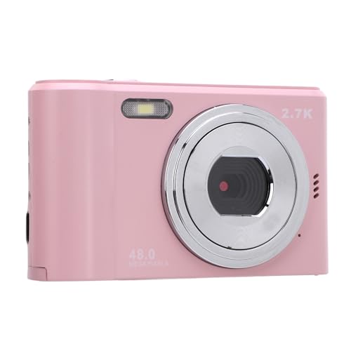 2.7K Digital Camera, 8X Zoom Video Camera Camcorder Autofocus with 2.4 Inch IPS Screen, 48MP Portable Travel Camera Support 128GB for Selfie Vlogging (Roseate)