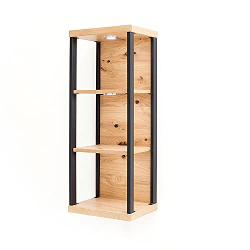 Lomadox Wohnwand Set mit Couchtisch in Eiche Bianco geölt, mit LED Beleuchtung – Bild 4