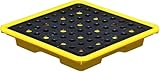 Robuste Palette mit Ablaufauslass, abnehmbarem Rost, stapelbares Design, rutschfeste Oberfläche, 335 mm x 335 mm x 60 mm