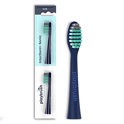 Playbrush Smart One Aufsteckbürsten mit InterDent+ Indikator-Borsten 2 Stück navy