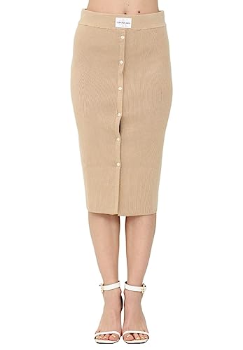 Jupe Calvin Klein Jeans Jupe en Maille Extensible Confort Absolu Femme