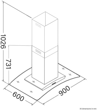 A close-up view of the underside of the SIA ICH90BL extractor fan showing the aluminium grease filter and the built-in lighting system.