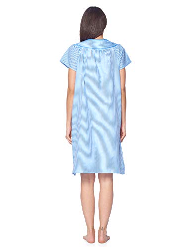 image for Casual Nights Women's Snap front House Dress Short Sleeve Woven Duster