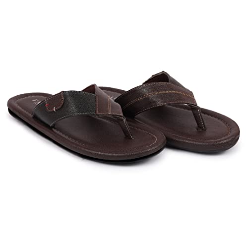 FAUSTO Men's Stitched Indoor Outdoor Thong Slipper Sandals (6-12 UK)