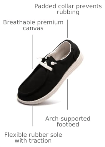 Image of Women's Canvas Slip On Loafers Fashion Outdoor Casual Flat Sneakers