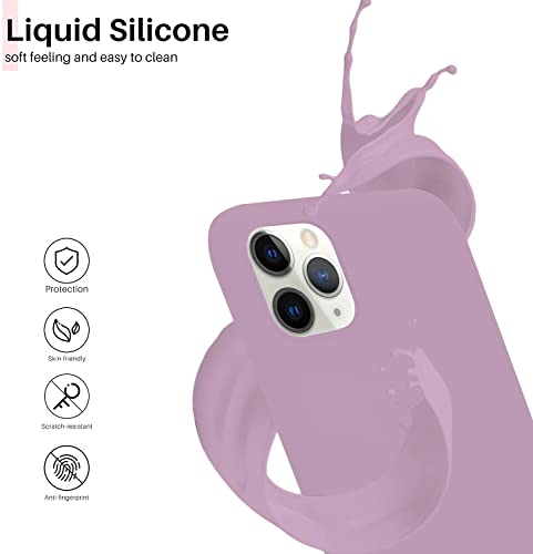 Image of DIZORO Silicone Back Case for iPhone 11 Pro Max, Soft-Touch Phone Microfiber Silicone Back Cover for iPhone 11 Pro Max- Lilac