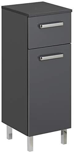 Pelipal Badezimmerschrank Quickset 311 in Anthrazit Glanz, 30 cm breit | Unterschrank mit 1 Tür, 1 Schubkasten und 1 Einlegeboden