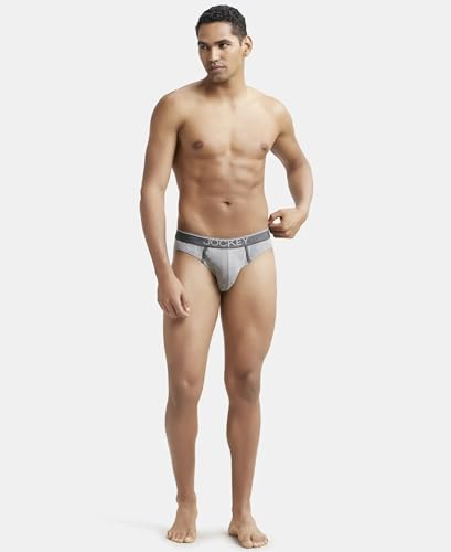 Image of Jockey 8044 Men's Super Combed Cotton Rib Solid Brief with Ultrasoft Waistband (Pack of 2)