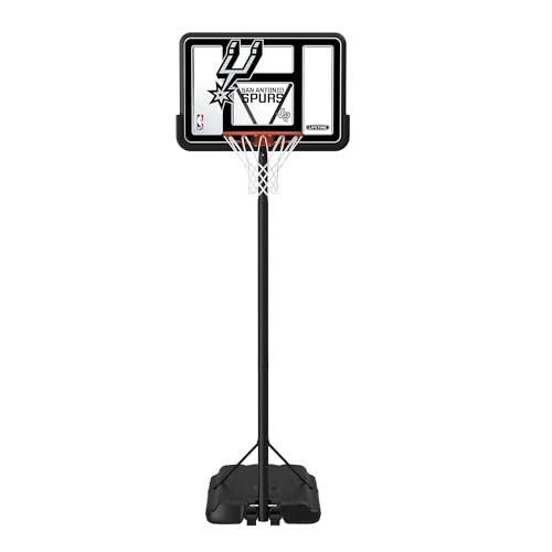 Image of Lifetime NBA San Antonio Spurs Portable Basketball Hoop, Adjustable Height 7.5-10 Ft, 44 Inch Shatterproof Fusion Backboard, Base with Wheels