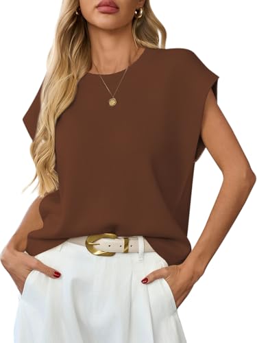Image of GREAIDEA Womens Sleeveless Sweater Vest Crewneck Cap Sleeve Knit Tops Trendy 2026 Summer Spring Business Casual Shirts
