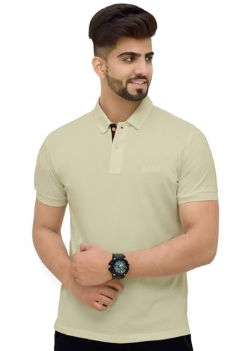 Image of 3BROS Men's Cotton Blend Half Sleeve Regular fit Comfortable Polo Neck T-Shirt (Pack of 1)