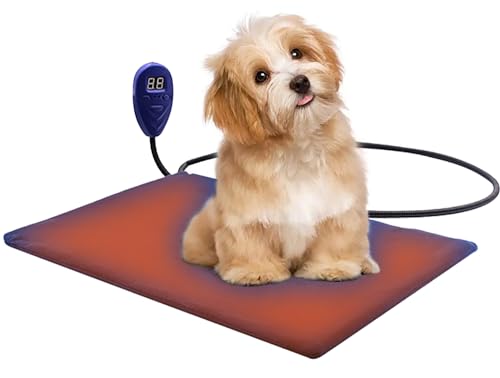 Logianami ペット用 ホットカーペット ペット用ヒーター 猫 犬 ホットマット ヒーターマット (Mサイズ(50x50cm), ネイビー 1枚)