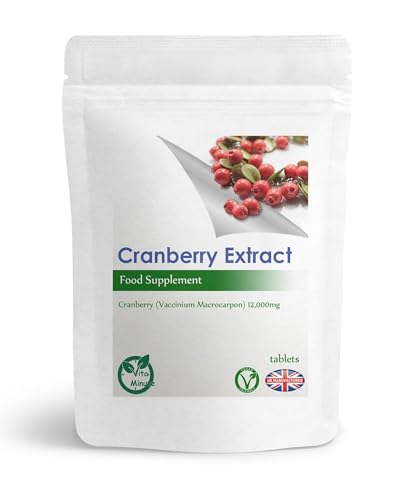Cranberry Extract 12000mg Tablets, Natural UTI Support, Bladder Health (Pack of 30)