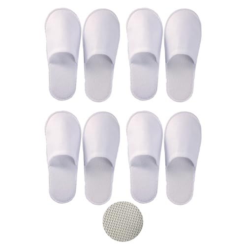Bavooty Hotelslipper, hotelschlappen, slipper, Einwegschuhe, Conjunto de unissexo, 4 pares, fritura, Einweg Slipper WeißHauss, unissexo, tamanho 37-42, Branco