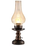 UMEXUS Vintage Rechargeable Cordless Table Lamp with Dimmer & Touch Control, Small Battery Powered Lights, Amber Hand-Blown Glass Retro Farmhouse Lamp for Bedroom, Living Room, Dining Table, Kitchen