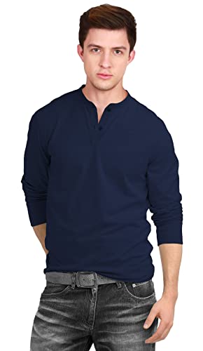 Image of fanideaz Men's Cotton Full Sleeve Henley T Shirts for Men