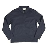 Roamers Brand McWay Jacket – Men’s Hemp Organic Cotton Canvas Lightweight Field Jacket – Fully Lined Zip Front Coach - Style with Pockets – Navy – Large