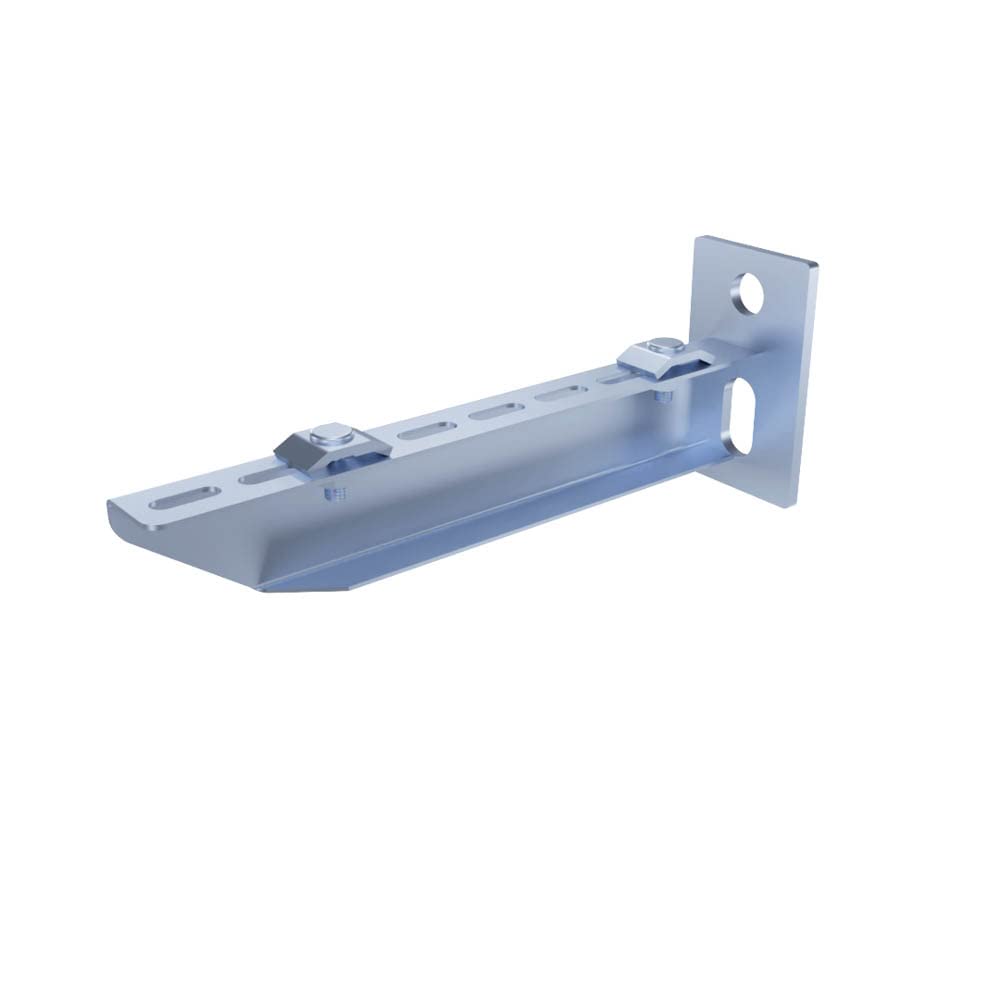 Electro Zinc Plated Wire Mesh Cable Tray Bracket, Silver Steel, T-Shaped, Wall Mount, 200mm, 4 Pack